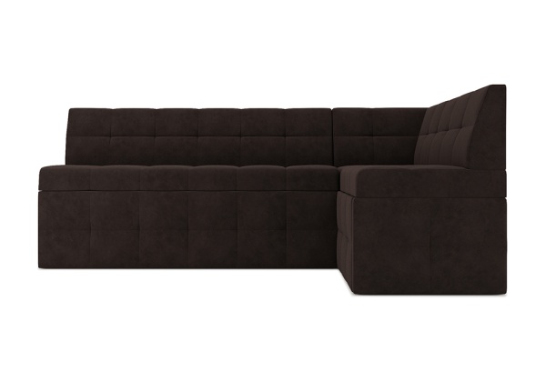 Кухонный угловой диван дельфин Атлантис микровелюр коричневый