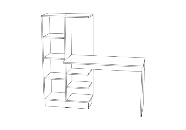 Стол компьютерный №1 дуб беленый / венге