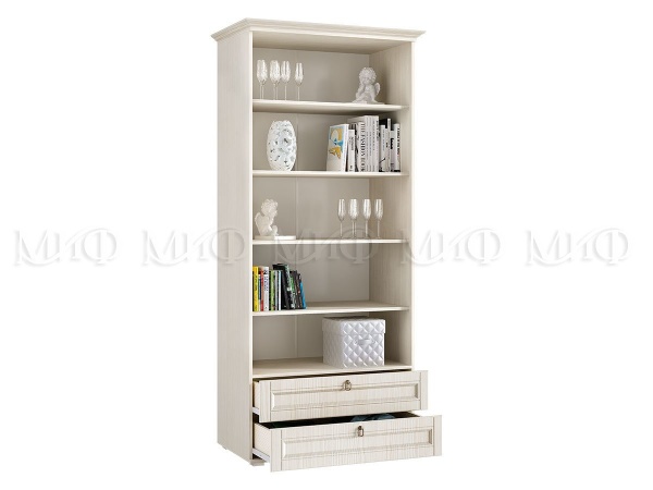 Шкаф со Стеклом Элит-1 МДФ Сандал Светлый (Ш-975 мм x Г-577 мм х В-2185 мм)